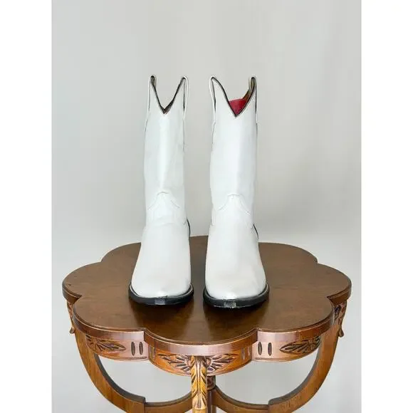 Caminos 14" Tall White Leather Western Boot US Mens 11.5 #0135C Made In Mexico - Picture 2 of 16